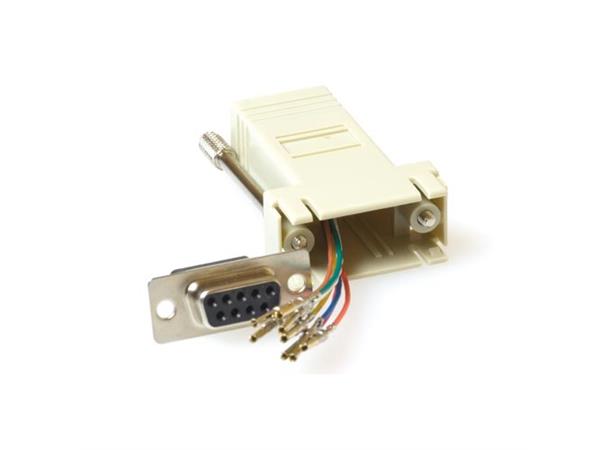 Adapter RJ45 Hun - DB9 Hun Serielladapter 